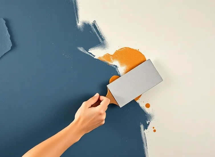 Application d'un enduit décoratif à la lisseuse sur un mur