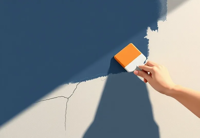 Ponçage et rebouchage des fissures avant mise en peinture